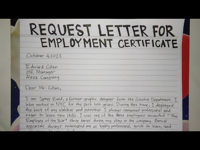 Sample Email Request for Certificate of Employment: A Comprehensive Guide